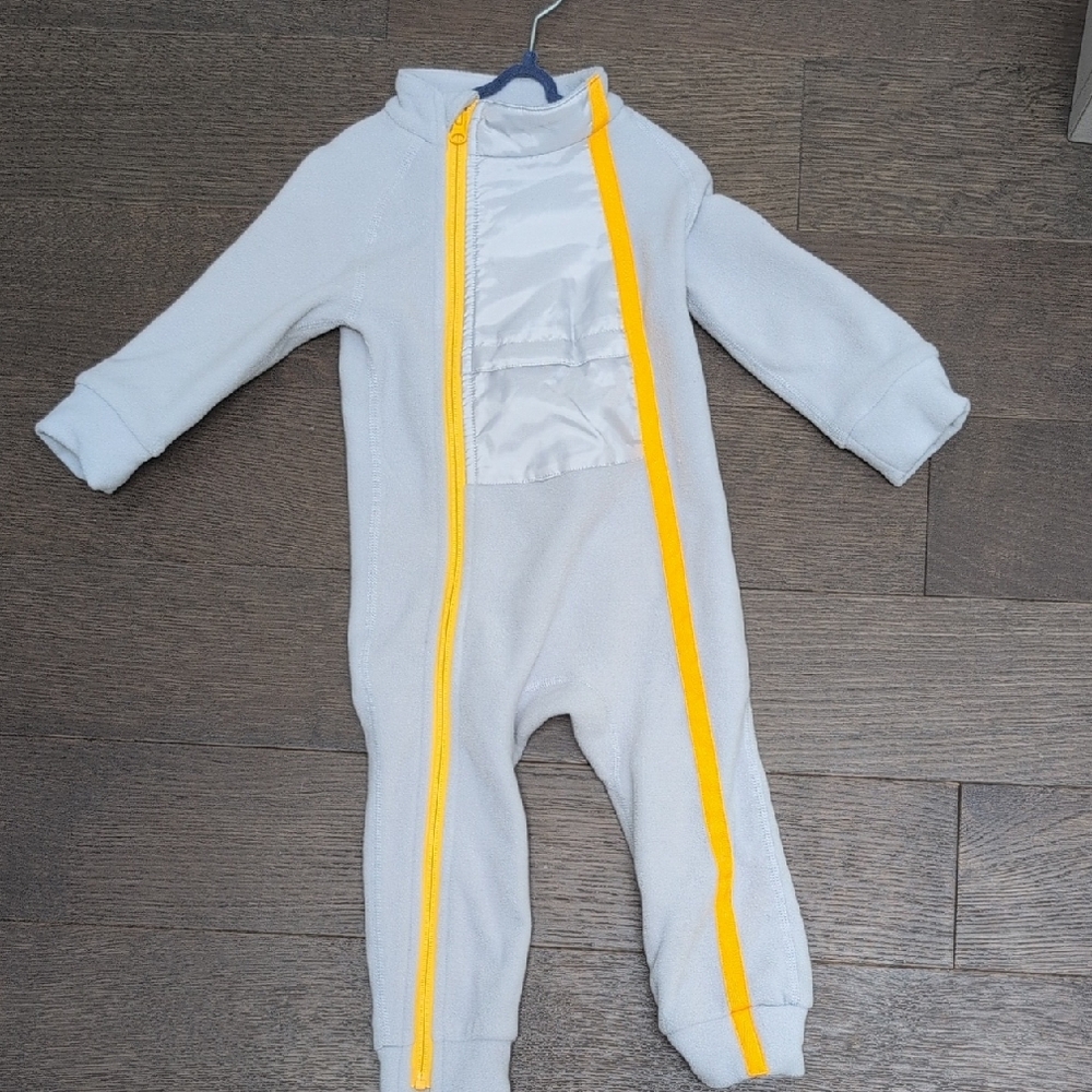 Kids Cozy Gray Footie with Yellow Accents